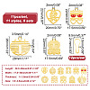 6 Sets Chinese Character Double Happiness Zinc Alloy Pendant Decorations DIY-AR0002-93-2