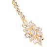 Brass Pave Clear Cubic Zirconia and Crystal Rhinestone Flower Pendant Choker Necklaces for Women WG748D8-02-2