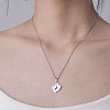 201 Stainless Steel Foot Print Pendant Necklace NJEW-OY001-07-2