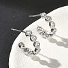 Brass Micro Pave Clear Cubic Zirconia Stud Earrings EJEW-G452-07P-1