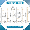 6Pcs 6 Styles Brass Ends with Chain FIND-PH0060-21G-2