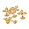 Alloy Rhinestone Cross Big Pendants ALRI-1475-G-RS-1