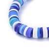 Handmade Polymer Clay Heishi Beads Stretch Bracelets BJEW-JB05300-4