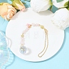 Round Glass & Natural Rose Quartz Chips Hanging Suncatchers HJEW-JM04209-03-2