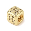 Brass Micro Pave Clear Cubic Zirconia European Beads LS-KK-K368-01G-12-2