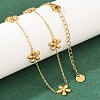 Flower 304 Stainless Steel Rhinestone Necklaces & Stud Earrings Sets for Women SJEW-K003-02G-2