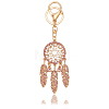 Alloy with Plastic Pearl and Glass Rhinestone Keychains KEYC-WH20010-03C-6
