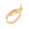 Brass Micro Pave Clear Cubic Zirconia Pendants CU-CBA7939-01O-G-2