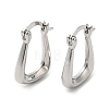 Rack Plating Brass Twist Trapezoid Hoop Earrings for Women EJEW-D071-01P-1