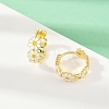Brass Enamel Hoop Earrings EJEW-S277-01G-2