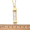 Glass Hourglass Rectangle Pet Memorial Keepsake Urn Ashes Pendant Necklaces NJEW-P326-01G-5