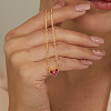 Golden Brass Heart Pendant Necklace for Women LS-WZ0134-3-1-3