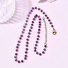 304 Stainless Steel with Glass Faceted Rondelle Bead Handmade Link Chain Birth Stone Necklaces for Women NJEW-G195-01G-03-1