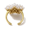 Rack Plating Brass Micro Pave Pearl Rings RJEW-R315-02B-G-2