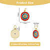 12Pcs 2 Colors Flat Round Brass Micro Pave Cubic Zirconia Charms KK-DC0002-80-2