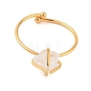 Nuggets Natural Quartz Crystal Charms Four Prong Finger Rings for Women RJEW-Z051-02G-01-2