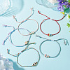 5Pcs 5 Colors Alloy Enamel Fish Charm Adjustable Bracelets BJEW-TA0001-31-5