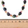 Halloween Skull Acrylic Beaded Necklaces NJEW-JN06531-5