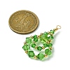 Imitation Austrian Crystal Beads with Eco-Friendly Copper Wire and Brass Beads Pendants PALLOY-JF03285-05-2