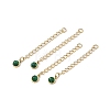 Ion Plating(IP) 316 Surgical Stainless Steel Curb Chain Extender with Malachite Round Charm STAS-A097-01G-10-1
