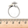 Brass Micro Pave Cubic Zirconia Rotating Cuff Rings for Women RJEW-C132-06P-3