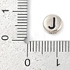 925 Sterling Silver Flat Round with Letter Beads STER-G044-01AS-J-3