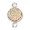 Resin Imitation Druzy Agate Connector Charms PALLOY-JF02189-02-2
