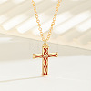 Alloy Enamel Viking Knot Religion Cross Pendant Cable Chain Necklaces for Women WG3BAE0-01-1