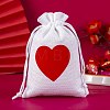 Burlap Heart Print Packing Pouches PW-WG96484-05-1