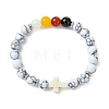 Synthetic  & Natural Carnelian & Obsidian & Dyed Malaysia Jade Beaded Stretch Bracelets for Women BJEW-JB14051-03-3