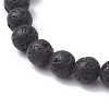 Natural Lava Rock & Mixed Gemstone Beads Stretch Bracelets BJEW-JB12869-5