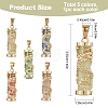 5Pcs 5 Colors Synthetic Luminous Stone Column Pendants FIND-YW0005-92-2