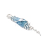 3Pcs 3 Styles Electroplated Natural Quartz Crystal Nuggets Copper Wire Wrapped Pendants PALLOY-JF03128-03-5