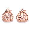 Tibetan Style Halloween Pumpkin Jack-O'-Lantern Alloy Pendants TIBEP-Q050-07RG-3