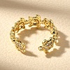 Brass Micro Pave Clear Cubic Zirconia Cuff Rings for Women RJEW-Q008-13G-5