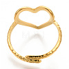 Ion Plating(IP) 304 Stainless Steel Heart Cuff Ring X-RJEW-N038-123LG-4