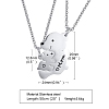 201 Stainless Steel Black Enamel Baby Bear Mother Bear Split Pendant Necklaces for Mother's Day WG98DEA-03-2
