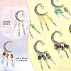 7Pcs Natural & Synthetic Gemstone Moon Pendant Decorations PALLOY-FS00062-4