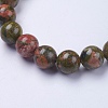 Natural Unakite Beaded Stretch Bracelets BJEW-I253-10mm-04-3