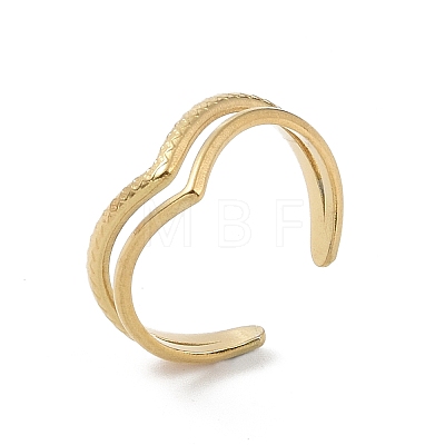 12Pcs Ion Plating(IP) 304 Stainless Steel V-Shaped Open Cuff Rings for Women RJEW-G312-04G-1