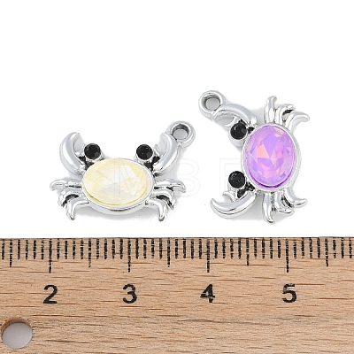 UV Plating Alloy with Mixed Color Glass Rhinestone Pendants FIND-M018-32P-1