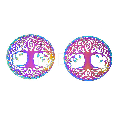 Ion Plating(IP) 201 Stainless Steel Filigree Pendants LS-STAS-S118-108-1