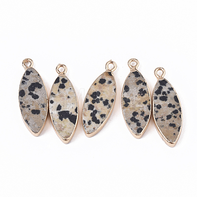 Edge Golden Plated Natural Dalmatian Jasper Pendants G-T131-06H-1