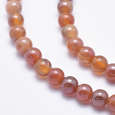 Electroplate Natural Fire Crackle Agate Beads Strands G-K256-47-4mm-1