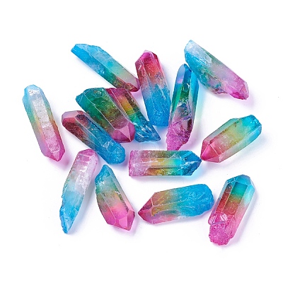 Electroplate Natural Quartz Crystal Beads KK-F757-G08-1