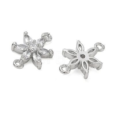 Brass Pave Clear Cubic Zirconia Connector Charms CU-CBA3F77-07P-1