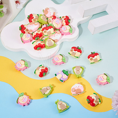 30Pcs Fruit Opaque Resin Decoden Cabochons RESI-TADJ0001-21-1