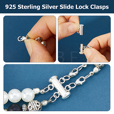 925 Sterling Silver Magnetic Slide Lock Clasps PALLOY-HS00049-1