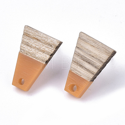 Resin & Cedarwood Stud Earring Findings MAK-N032-001A-C01-1