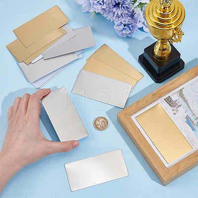 20Pcs 2 Colors Self-adhesive 201 Stainless Steel Type Business Cards AJEW-UN0002-30A-1